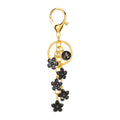 [v2] Daisy Flower Initial Letter - Bag Charm (Black)