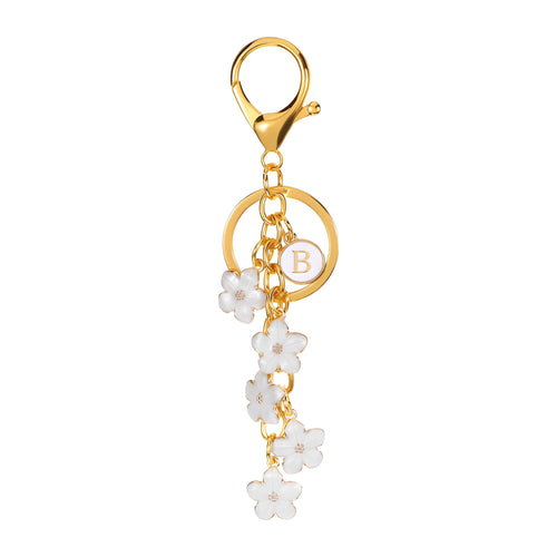 [v2] Daisy Flower Initial Letter - Bag Charm (White) 2