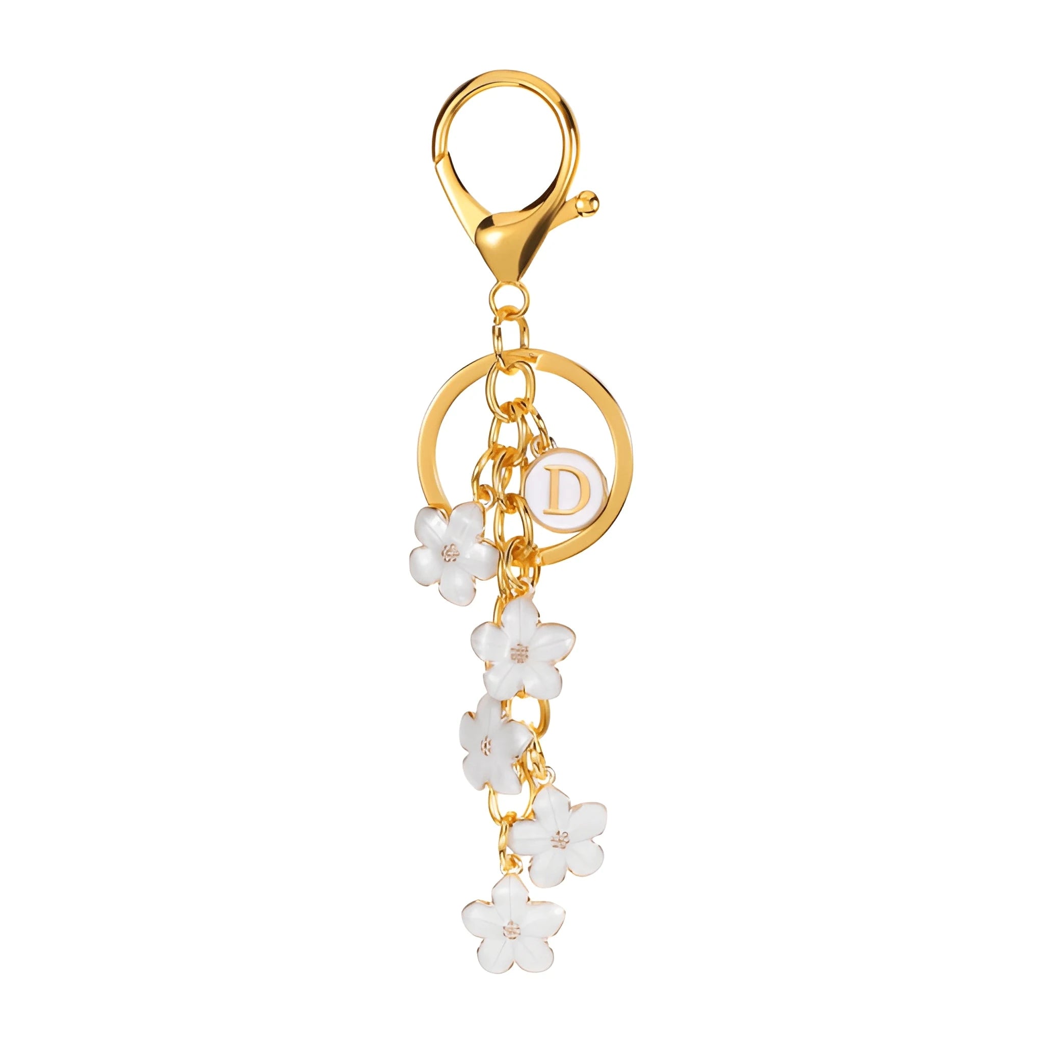 [v2] Daisy Flower Initial Letter - Bag Charm (White) 4