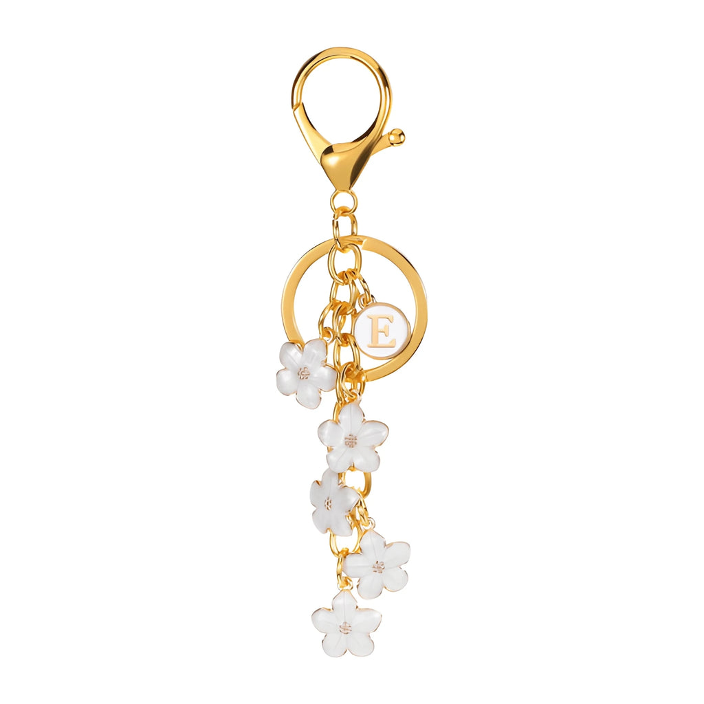 [v2] Daisy Flower Initial Letter - Bag Charm (White) 5
