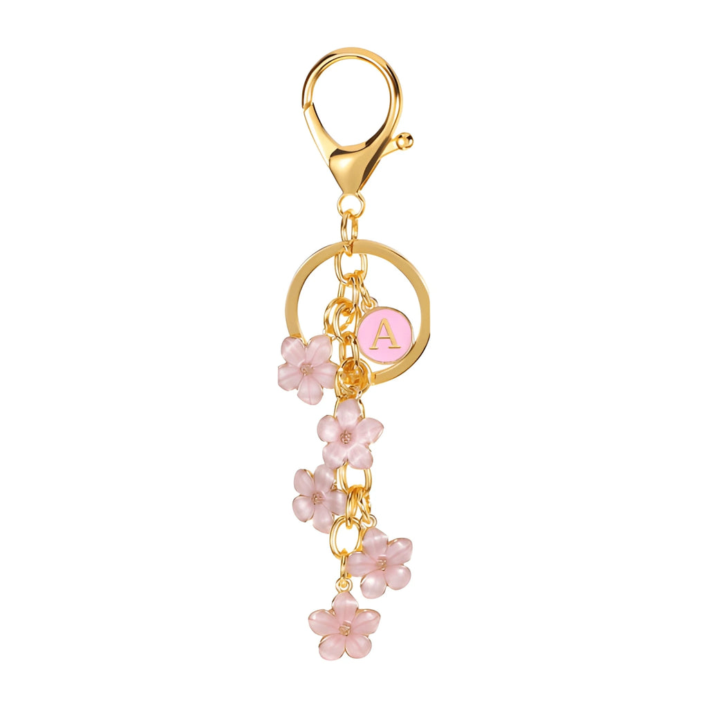 [v2] Daisy Flower Initial Letter - Bag Charm (Pink)