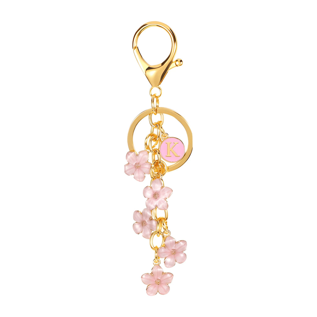 [v2] Daisy Flower Initial Letter - Bag Charm (Pink) 11