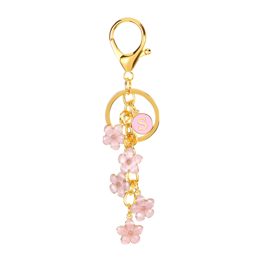 [v2] Daisy Flower Initial Letter - Bag Charm (Pink) 19