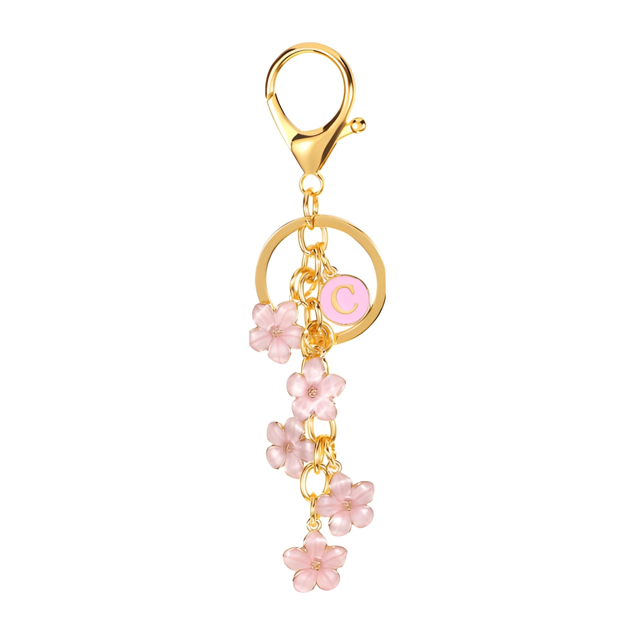 [v2] Daisy Flower Initial Letter - Bag Charm (Pink) 3
