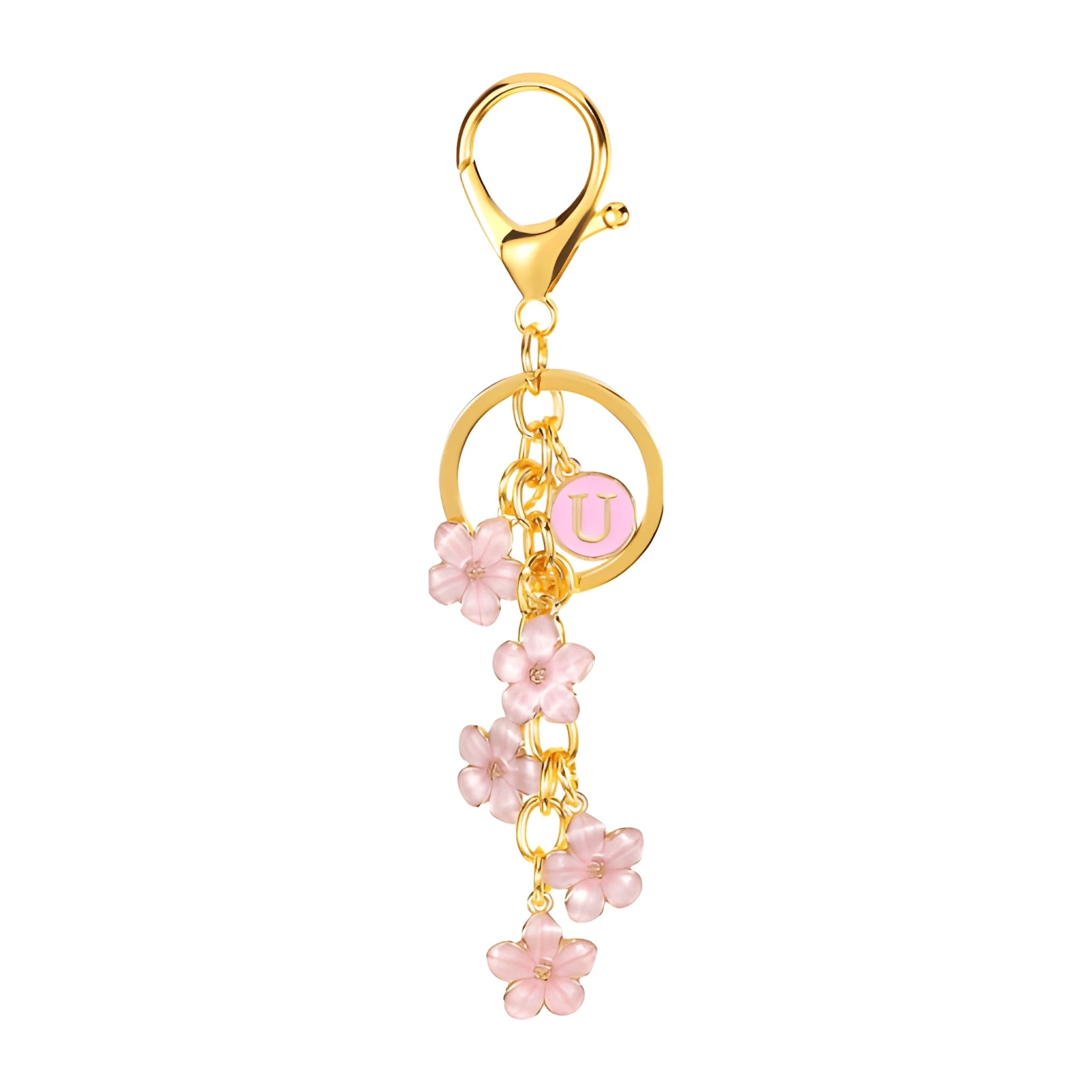 [v2] Daisy Flower Initial Letter - Bag Charm (Pink) 22