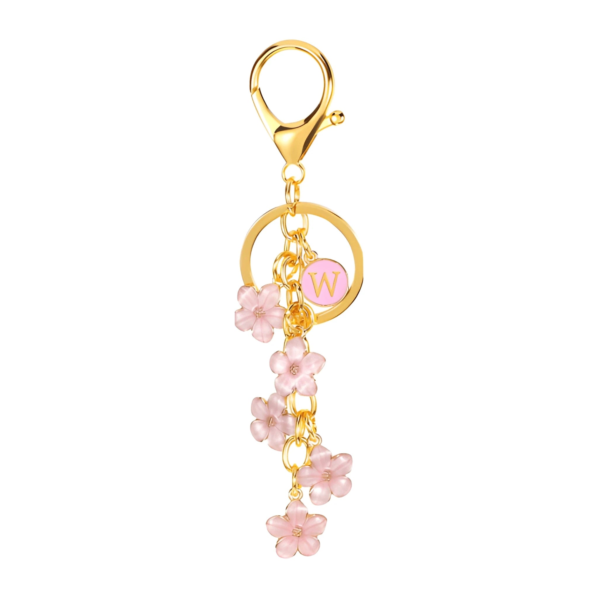 [v2] Daisy Flower Initial Letter - Bag Charm (Pink) 23