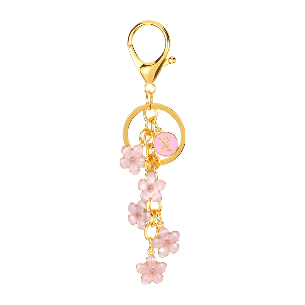 [v2] Daisy Flower Initial Letter - Bag Charm (Pink) 24