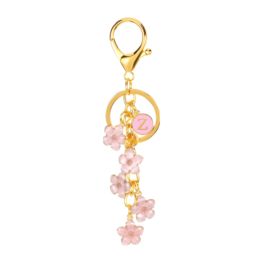 [v2] Daisy Flower Initial Letter - Bag Charm (Pink) 26