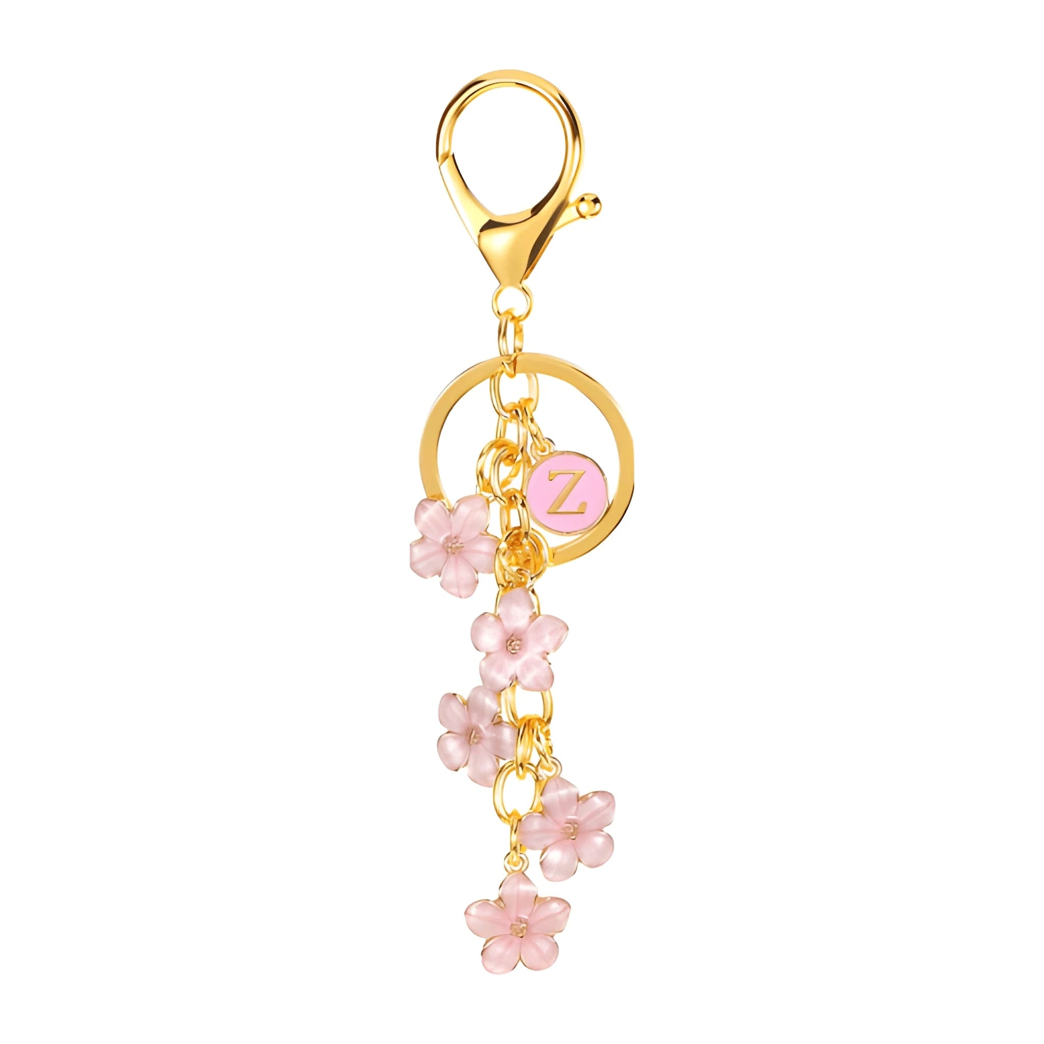 [v2] Daisy Flower Initial Letter - Bag Charm (Pink) 26