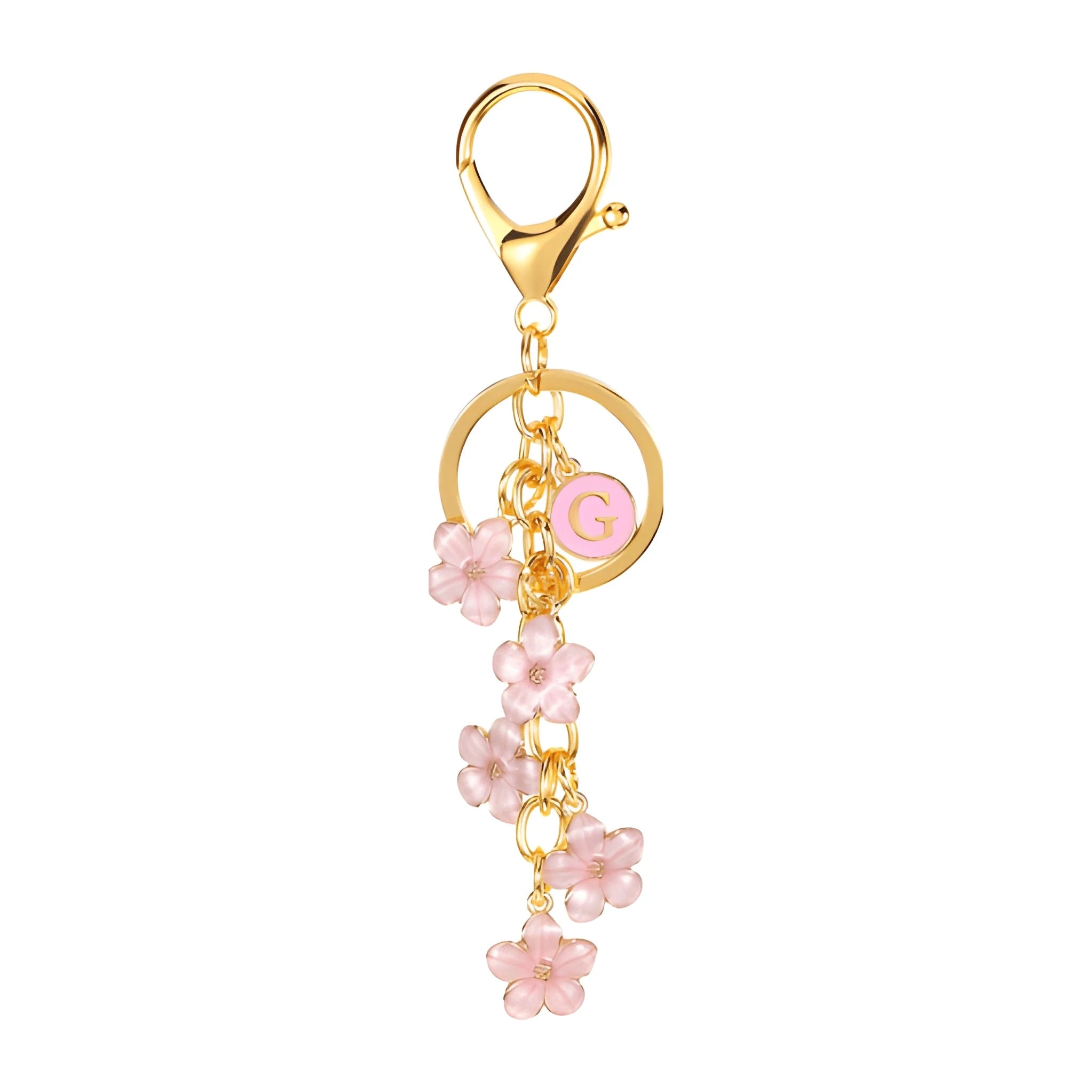 [v2] Daisy Flower Initial Letter - Bag Charm (Pink) 7