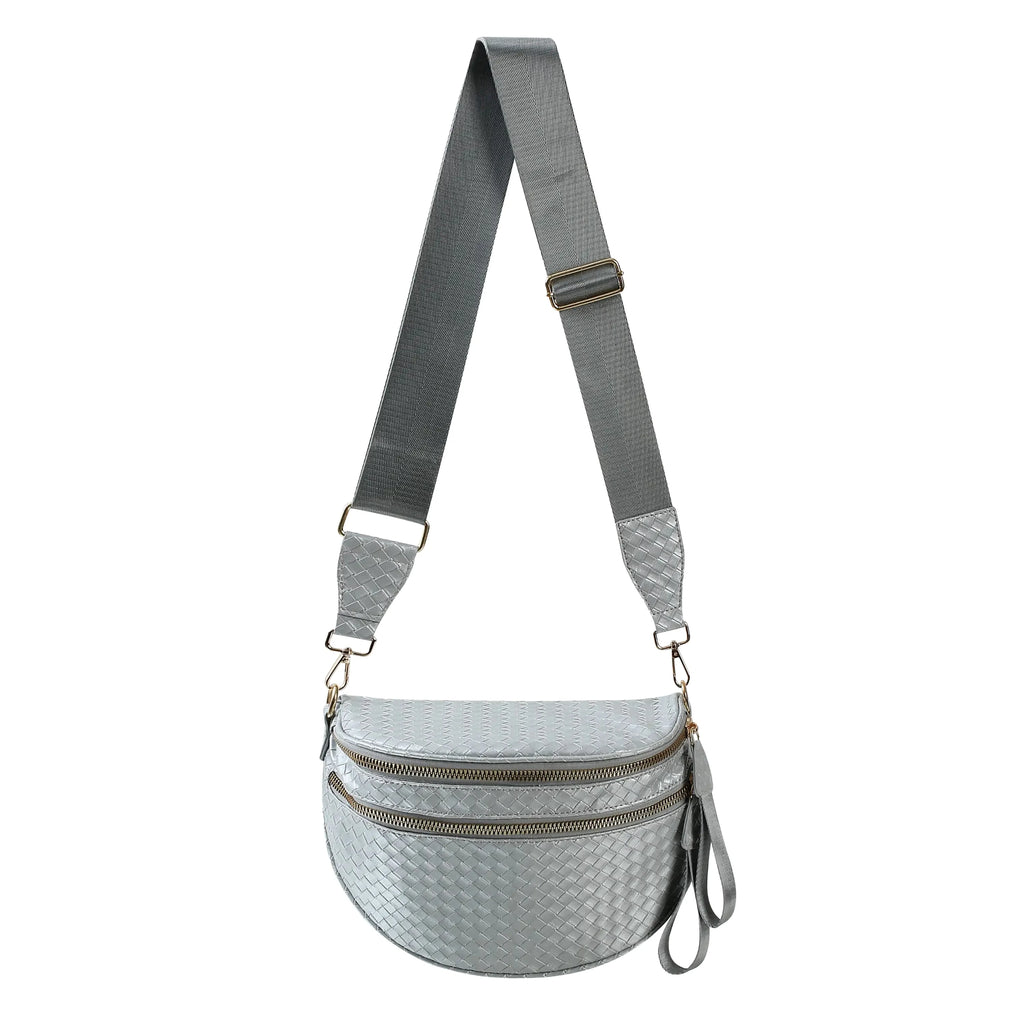 [v2] GoFree - Woven Leather Bum Bag 18