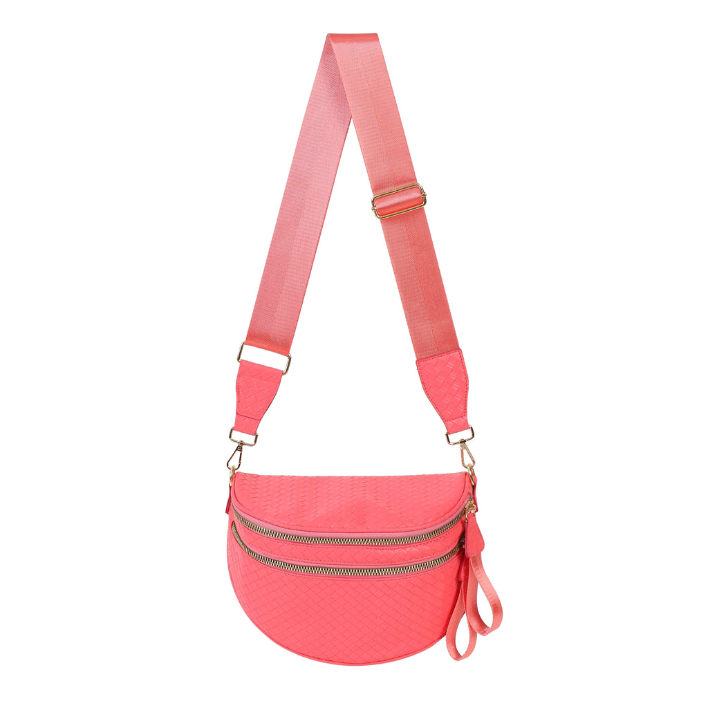 [v2] GoFree - Woven Leather Bum Bag 23