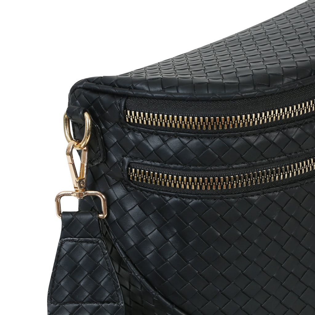 [v2] GoFree - Woven Leather Bum Bag 5