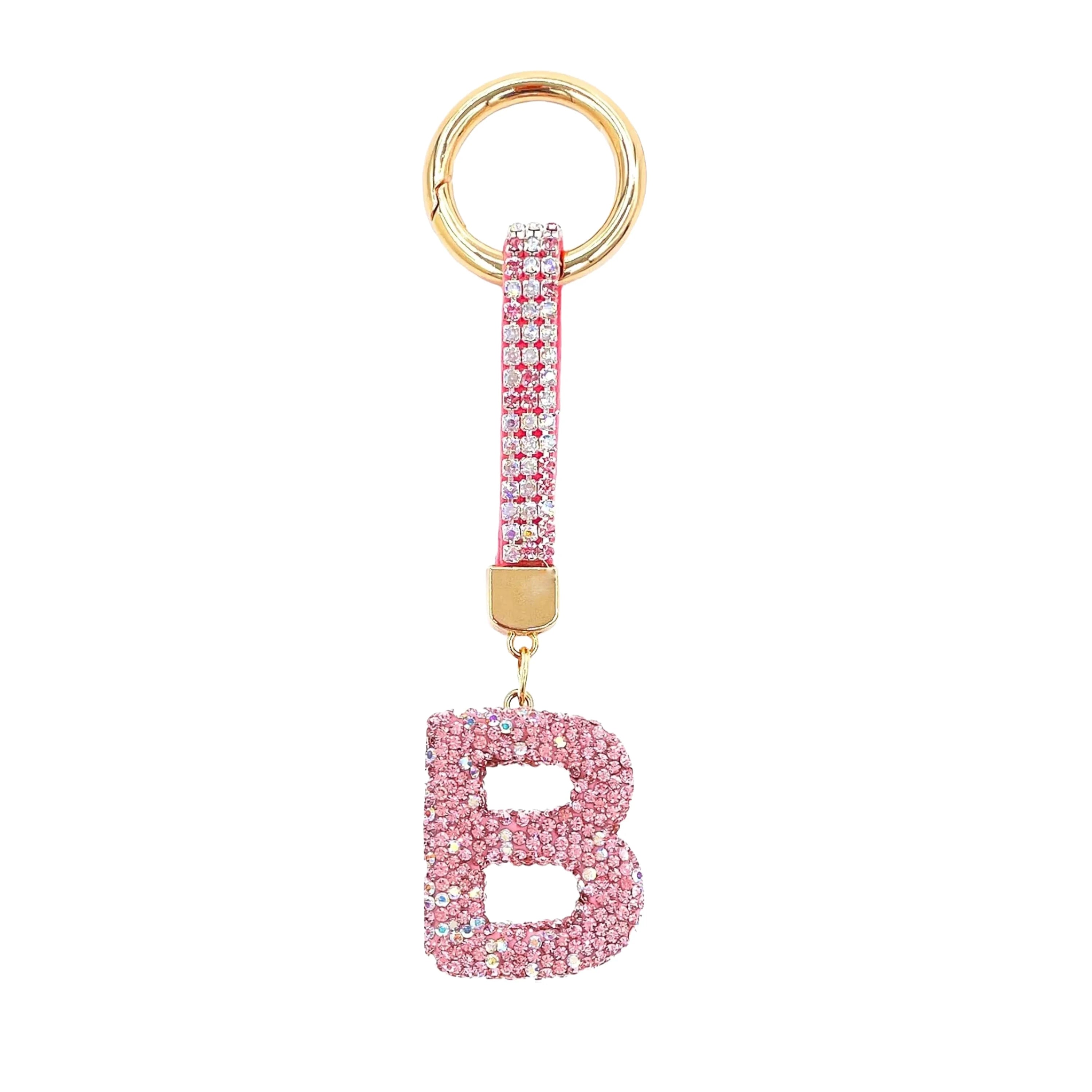 [v2] Sparkle Initial – Bag Charm (Pink) 2